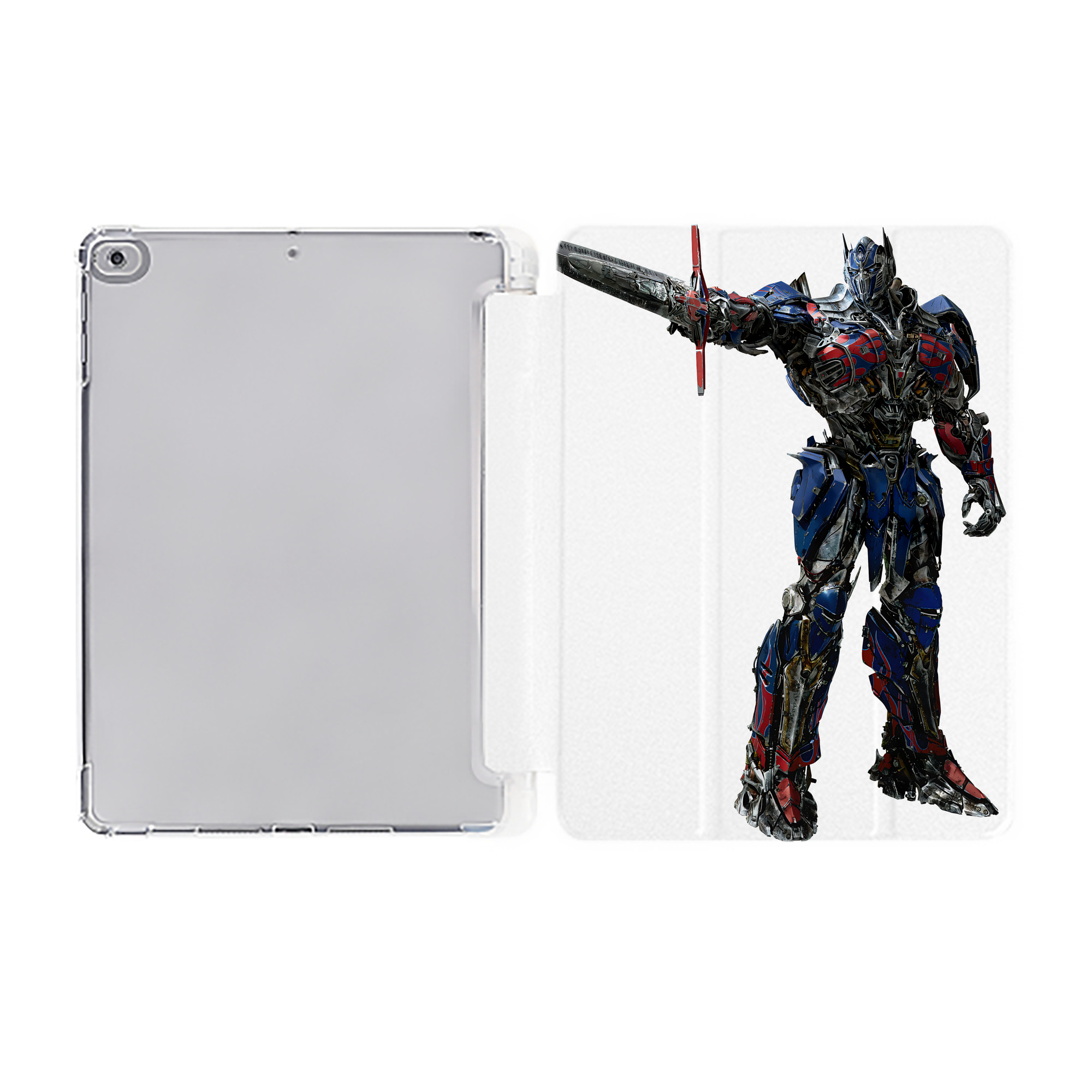 （画像用） Transformers トランスフォーマー IPad ケース ペン収納付き 三つ折りスタンド PUレザー×シリコン 対応機種9.5/10.5/10.9インチ